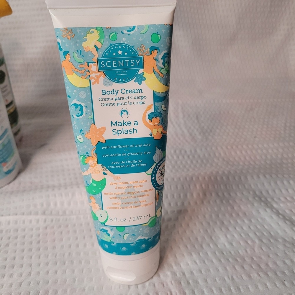 Scentsy Body Cream Make a Splash Dewy Melon Green Apple 8 fl oz Moisturizer New